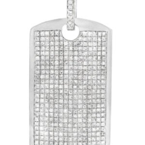 Diamond Dog Tag Pendant | 14.84 Grams | 5.15 Carats