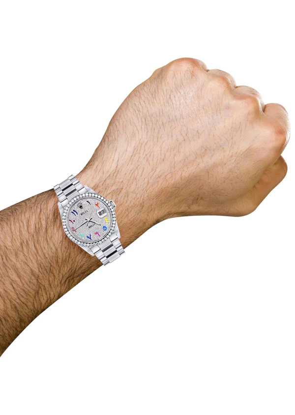 Diamond-Mens-Rolex-Datejust-Watch-16200-36MM-Full-Diamond-Color-Arabic-Dial-Oyster-Band-4.webp