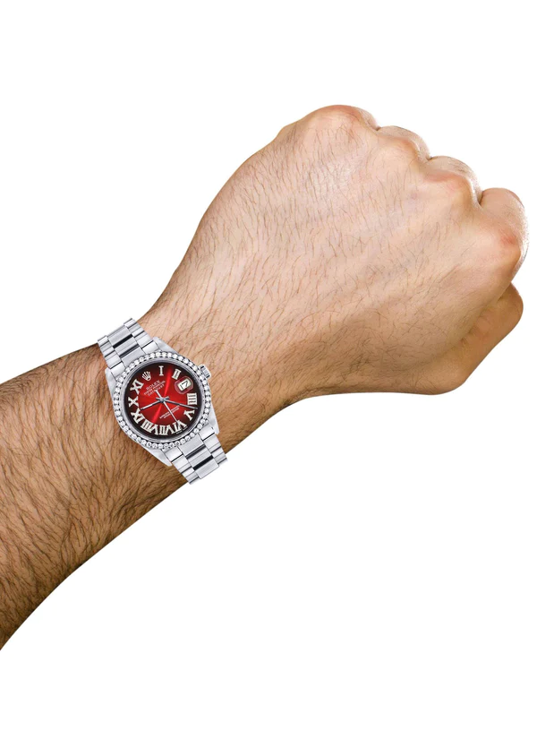 Diamond-Mens-Rolex-Datejust-Watch-16200-36Mm-Red-Black-Roman-Numeral-Dial-Oyster-Band-4.webp
