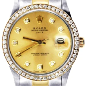 Diamond Rolex Date | Stainless Steel