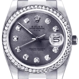 Diamond Rolex Date | Stainless Steel