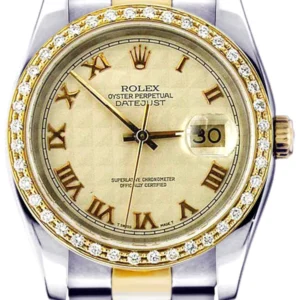 Diamond Rolex Datejust | 18K Yellow Gold | 36 Mm