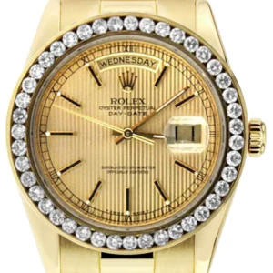 Diamond Rolex Day-Date | 18K Yellow Gold