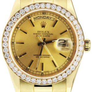 Diamond Rolex Day-Date | 18K Yellow Gold | 36 Mm