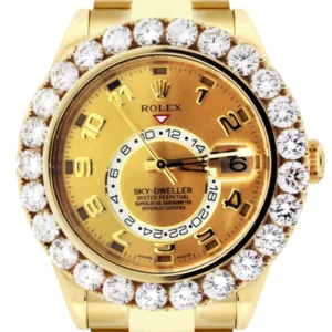 Diamond Rolex Sky Dweller | 18K Yellow Gold | 42 Mm