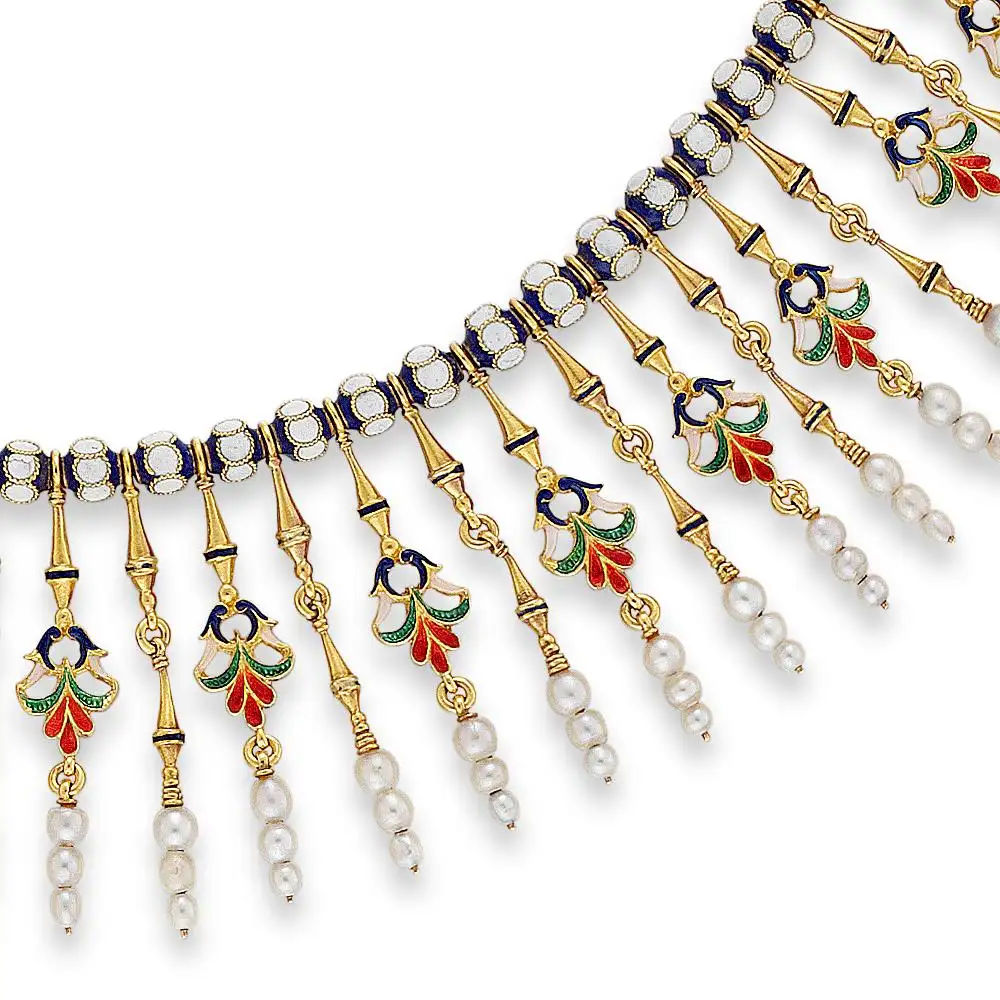 Giuliano-Enamel-Pearl-Gold-Fringe-Necklace-3.webp