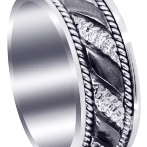 Hand Woven Mens Engagement Ring | High Polish Finish (Jayceon)