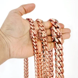 Heavy Solid Rose Gold Miami Cuban Link Chain Customizable (10MM-20MM)
