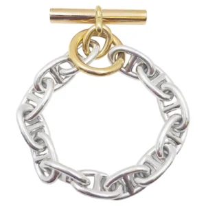 Hermès Chaîne d'Ancre Silver and Gold Bracelet