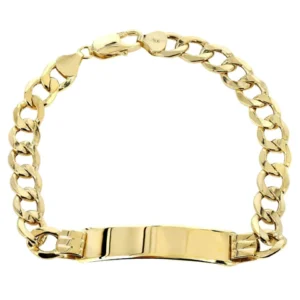 Hollow ID Cuban Bracelet 10K/14K Yellow Gold