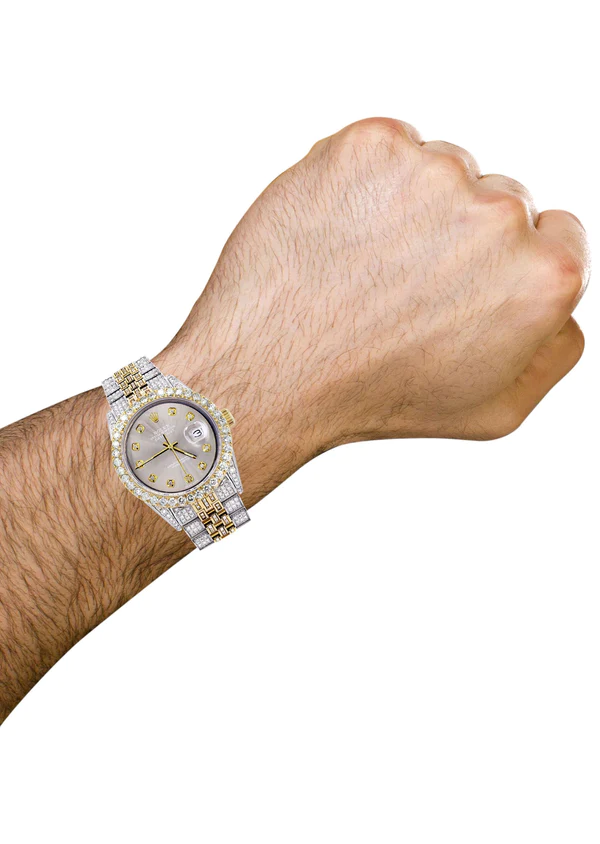 Iced-Out-Rolex-Datejust-36-MM-Two-Tone-10-Carats-of-Diamonds-Grey-Diamond-Dial-3.webp