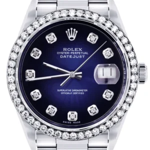Mens Rolex Datejust Watch 16200 | 36Mm | Blue Dial | Oyster Band
