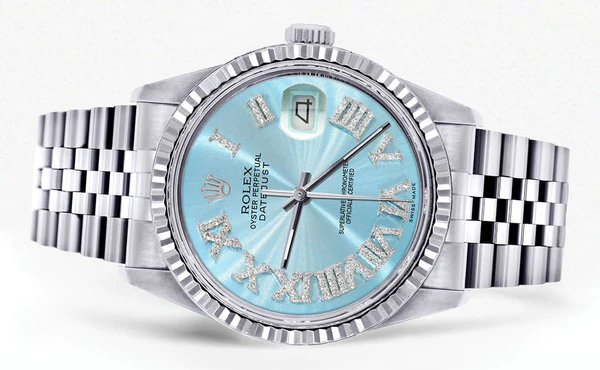 Mens-Rolex-Datejust-Watch-16200-Fluted-Bezel-36Mm-Aqua-Roman-Numeral-Dial-Jubilee-Band-2.webp
