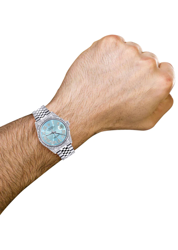 Mens-Rolex-Datejust-Watch-16200-Fluted-Bezel-36Mm-Aqua-Roman-Numeral-Dial-Jubilee-Band-3.webp