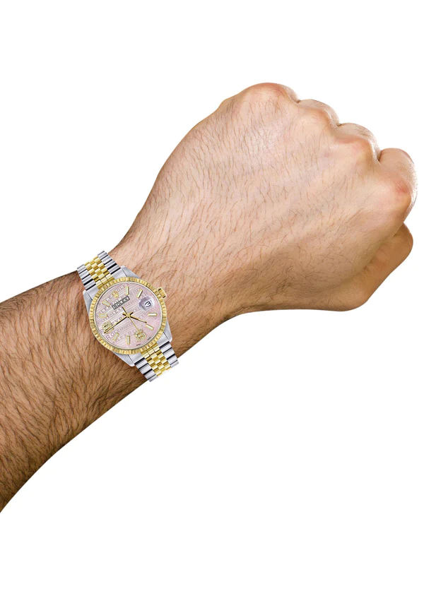 Mens-Rolex-Datejust-Watch-16233-Two-Tone-36Mm-Pink-Textured-Dial-Jubilee-Band-3.webp