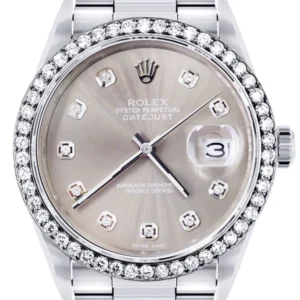Mens Rolex Mens Watch Datejust 16200 | 36Mm | Grey Dial | Oyster Band