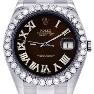 Rolex Datejust II Watch | 41 MM | Custom Black Chocolate Dial | Oyster Band