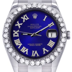 Rolex Datejust II Watch | 41 MM | Custom Blue Roman Dial | Oyster Band