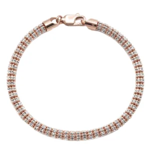 Rose Gold Men's Ice Bracelet 10K/14K
