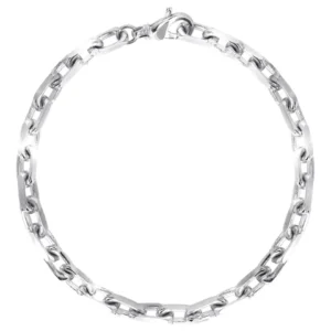 Solid Men's Hermes Bracelet - 10K / 14K White Gold