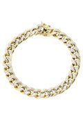 Hollow Mens Diamond Cut Miami Cuban Link Bracelet 10K/14K Gold