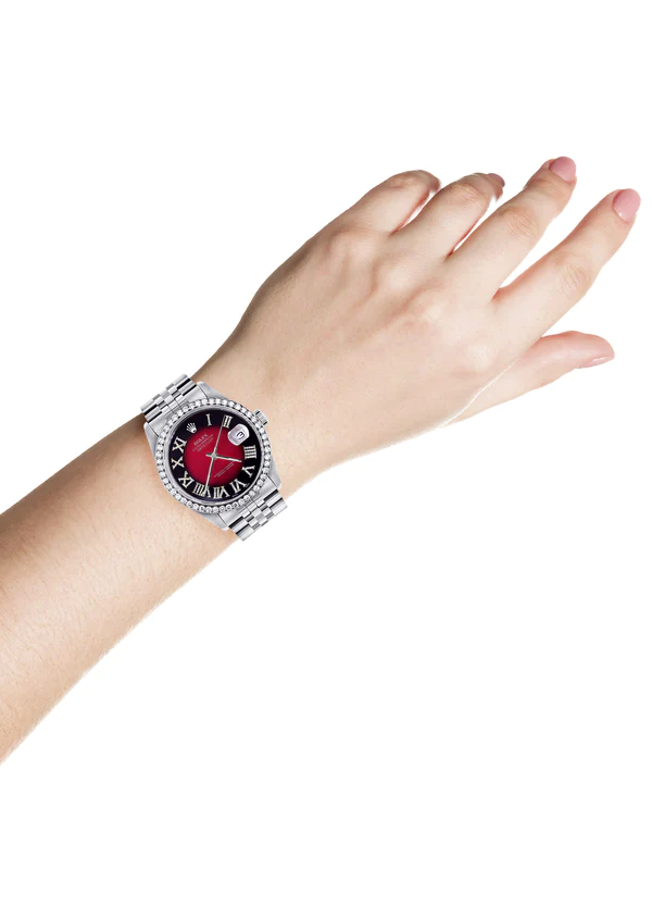 Womens-Rolex-Datejust-Watch-16200-36Mm-Diamond-Red-Roman-Numeral-Dial-Jubilee-Band-4.webp