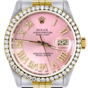 Womens Rolex Datejust Watch 16233 | 36Mm | Pink Roman Dial | Jubilee Band
