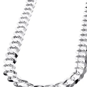 10K Solid Cuban Link Mens Gold Chain - Men's White Gold Chain