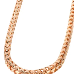 14K Rose Gold Mens Solid Franco Chain
