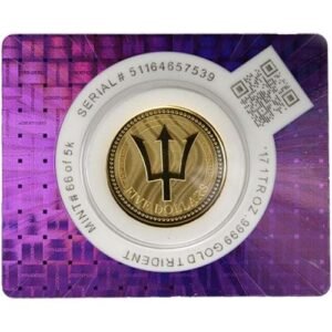 2017 1 oz Barbados Trident Gold Coin (BU)