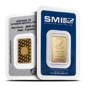 5 Gram Sunshine Gold Bar For Sale (New w/ Assay, MintMark SI)