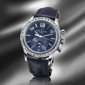 Buy Patek Philippe 5961P-001 Complications Chronograph Annual Calendar Platinum Diamond Set Blue Dial