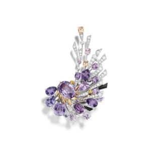 Buy Chaumet Lueurs d'Orage Brooch - White gold, yellow gold, purple sapphires