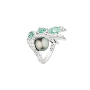 Buy Chant de Sirènes Ring - White gold, Paraiba tourmalines, pearl