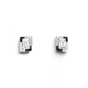 Chaumet Labyrinthe Earrings - White gold, white agate, onyx, diamonds