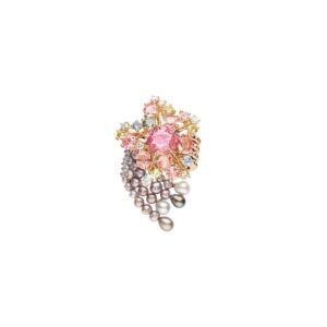 Buy Comète des Mers Ring - White and yellow gold, Padparadscha sapphires