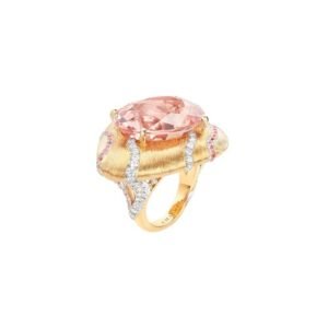 Buy Galets d'Or Ring - Rose and white gold, morganite