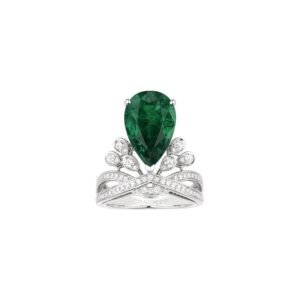 Joséphine Aigrette Impériale 5cts solitaire - Platinum, emerald, diamonds