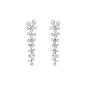 Joséphine Aigrette Impériale transformable earrings - White gold, diamonds