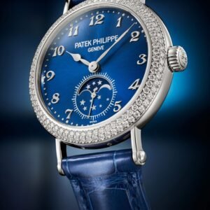 Buy Patek Philippe 7121/200G-001 Complications Moon Phases White Gold Blue Dial 33mm Diamond Bezel