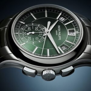 Buy Patek Philippe 5905/1A-001 Complications Flyback Chronograph Annual Calendar Stainless Steel Olive Green Dial