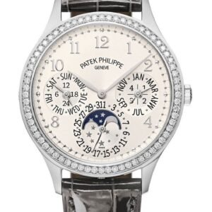 Buy Patek Philippe 7140G-001 Grand Complications Ladies First Perpetual Calendar White Gold Silver Dial 35.1mm Diamond Bezel
