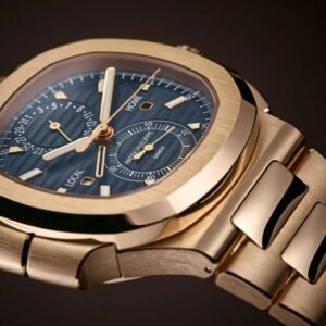 Buy Patek Philippe 5990/1R-001 Nautilus Flyback Chronograph Travel Time Rose Gold Blue Dial
